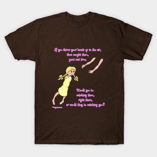 Throw your hands up - lighter complexion, yellow dress T-Shirt